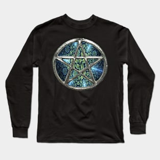 Fractal Water Pentagram Pentacle Wicca Long Sleeve T-Shirt